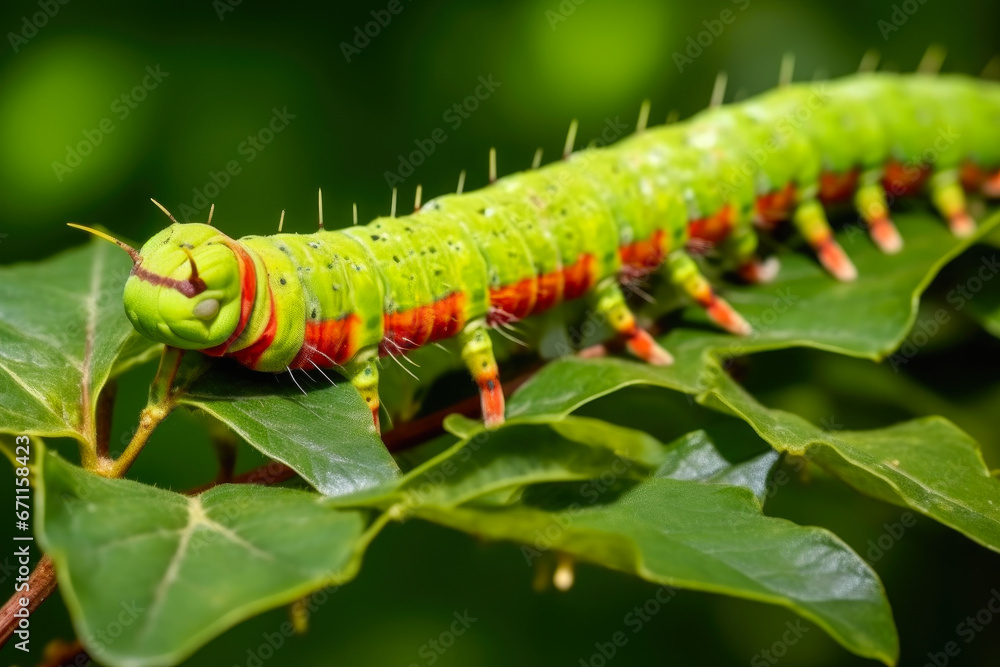 Hungry Caterpillar Devouring Foliage