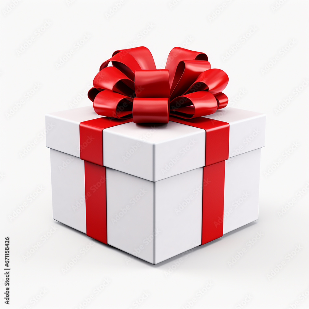 red gift box with ribbon isolated on white background red gift box with ribbon isolated on white background