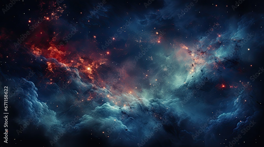 Galaxies and nebulas and outer space background. Generative AI