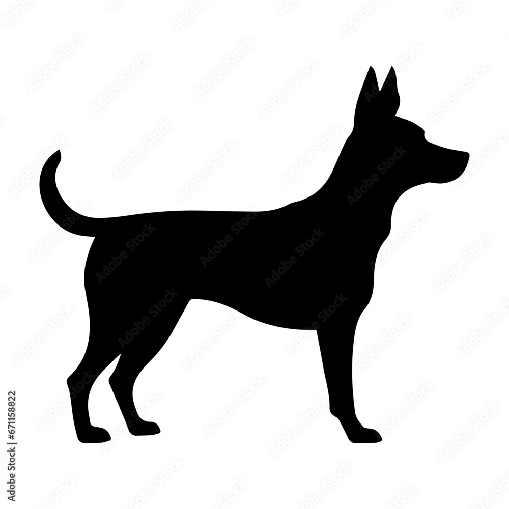 basenji Dog Vector Silhouette, Generative AI.