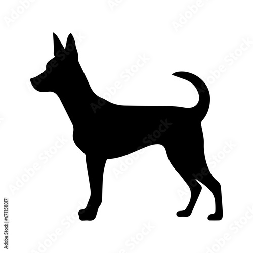 basenji Dog Vector Silhouette  Generative AI.