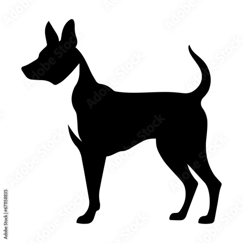 basenji Dog Vector Silhouette  Generative AI.