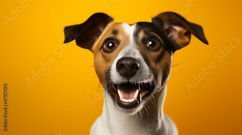 Happy Jack Russell Terrier in Colorful Background