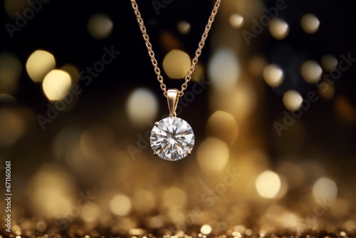 A dazzling diamond, brilliantly sparkling amidst festive jewelry, heralding the New Year with its radiant glow
