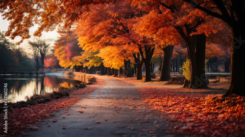 Seasonal Symphony: Leaf-Strewn Road