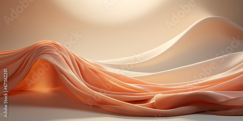 Abstract gold and white and orange fabric silk texture background.