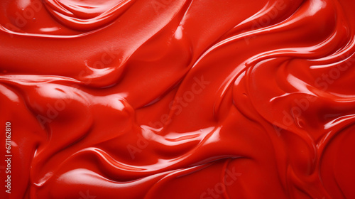 The texture of tomato paste.Ketchup background.Tomato sauce. © Muhammad