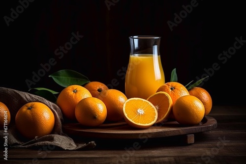 still life with fruits and juice generated by ai