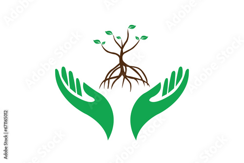 Reforestation logo creative vector icon.