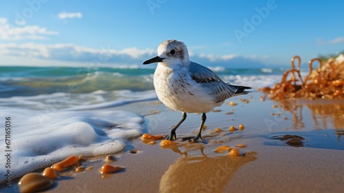 seagull on the beach photo
