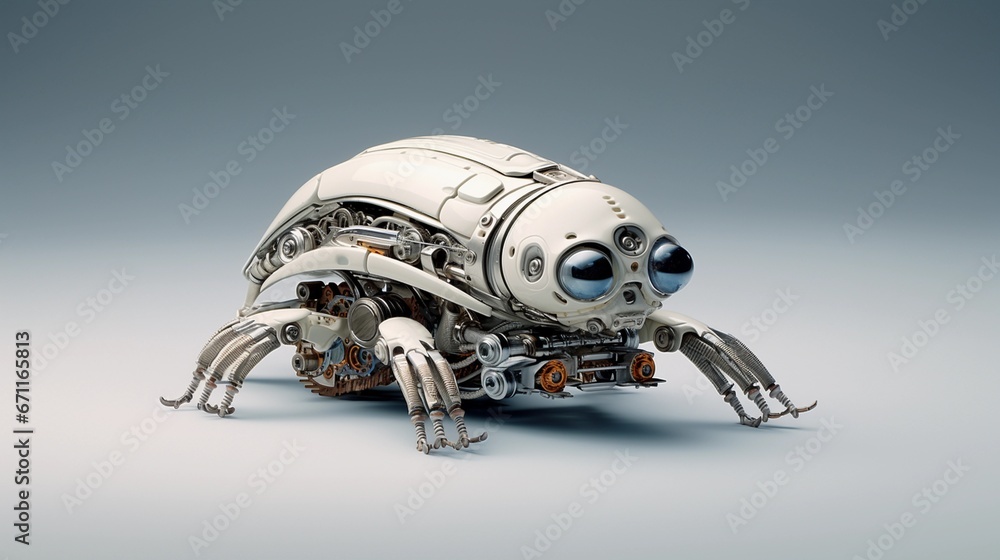 Eine Roboter Käfer vor hellem Hintergrund. Eine Roboter Käfer vor hellem Hintergrund.