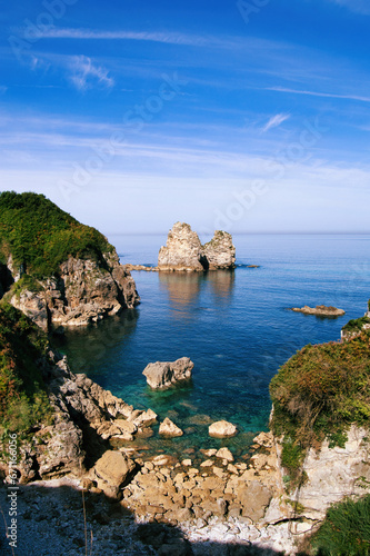 Rocky coast in Asturias, Spain.