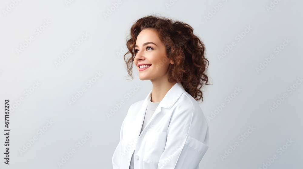 Portrait of positive young beautiful woman doctor Portrait of positive young beautiful woman doctor