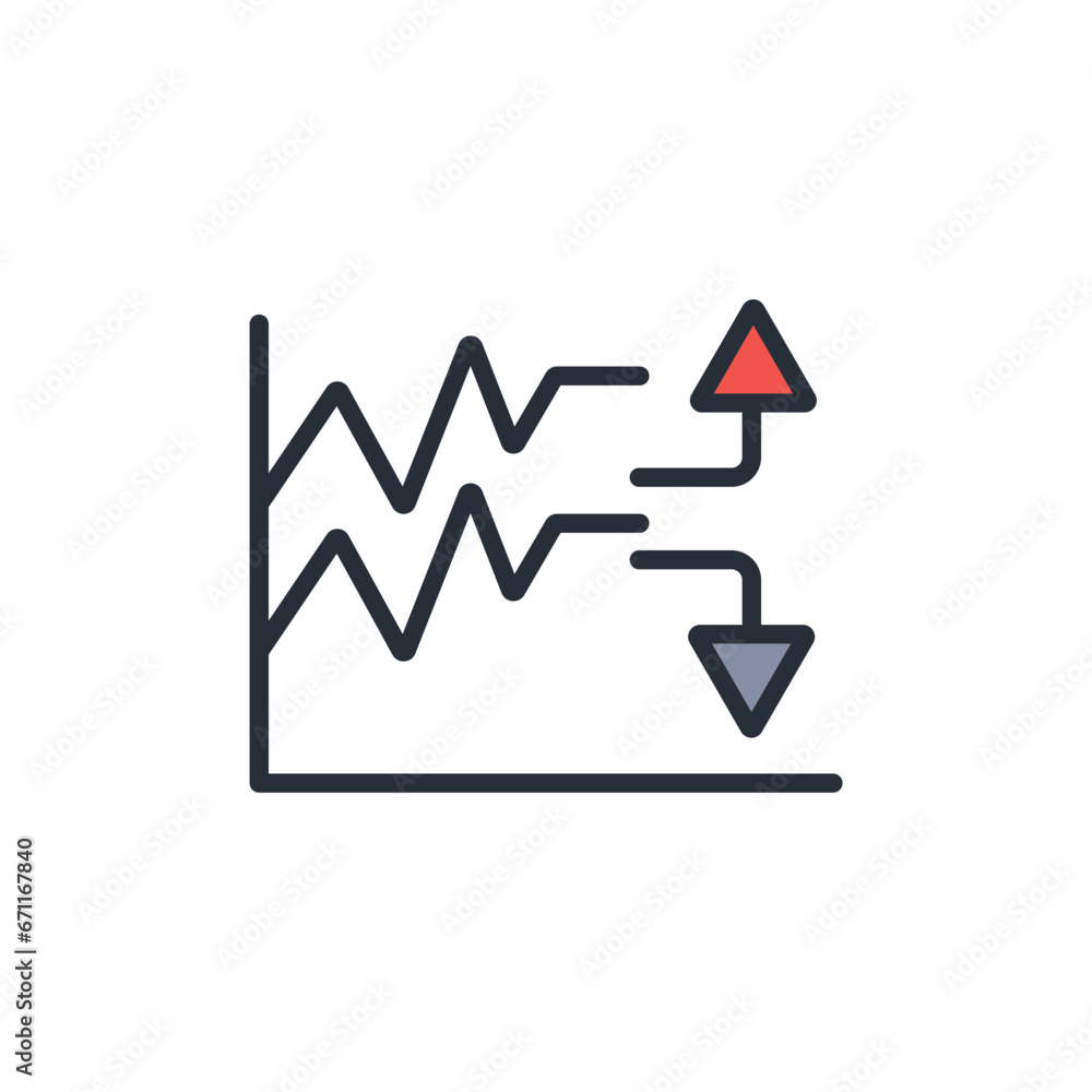 volatility icon. vector.Editable stroke.linear style sign for use web design,logo.Symbol illustration. volatility icon. vector.Editable stroke.linear style sign for use web design,logo.Symbol illustration.
