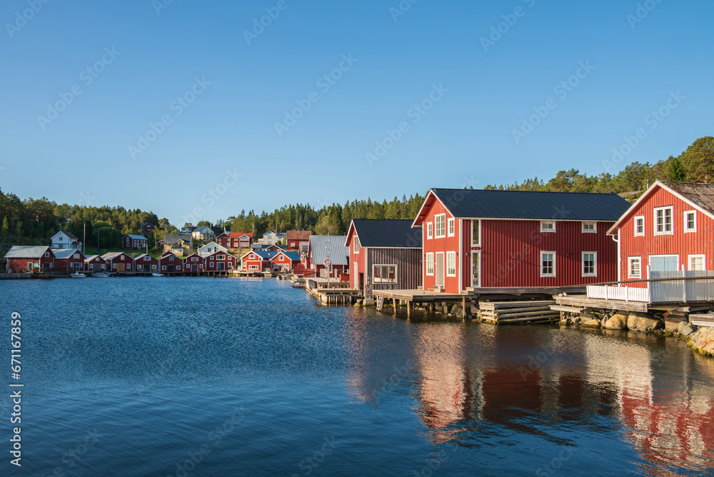 Fishing village in  high coast of Vasternorrland.