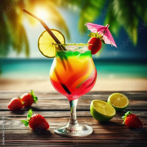 A beautiful picture of a refreshing cocktail. Generative AI