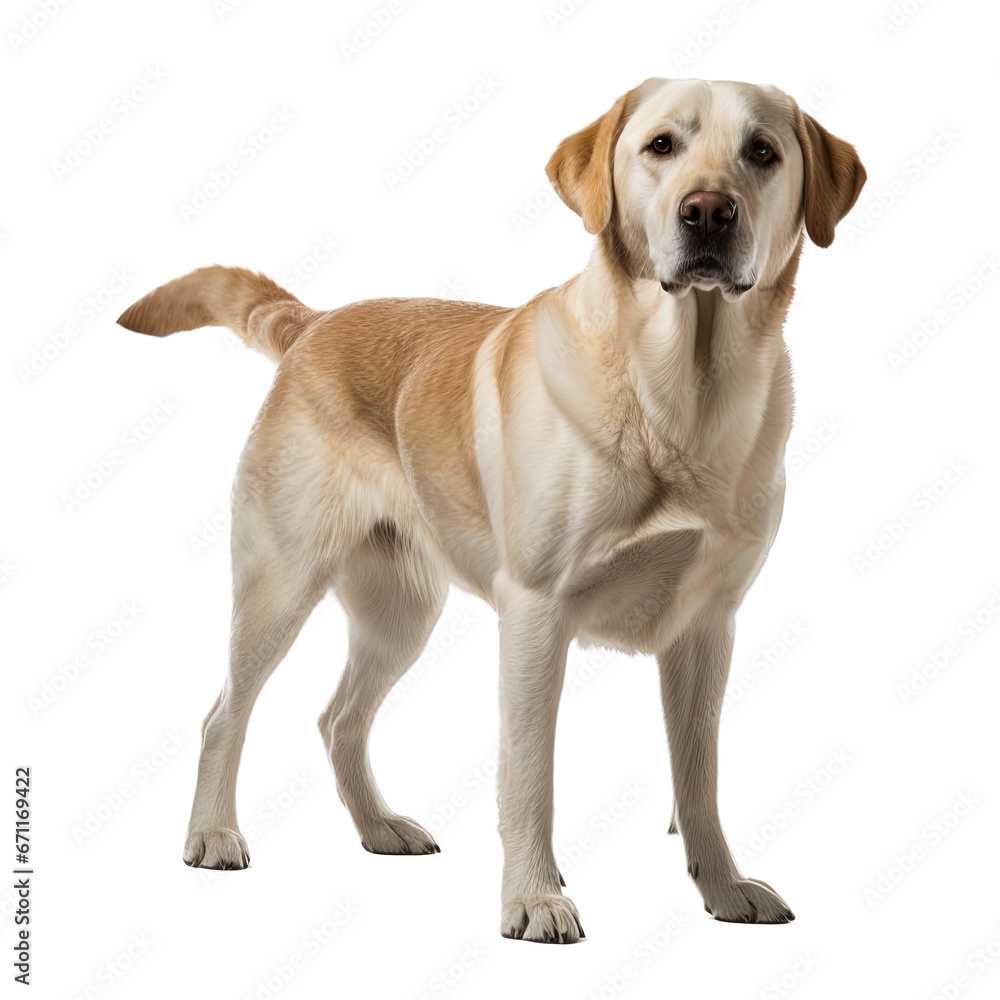 Labrador retriever dog isolated from background Labrador retriever dog isolated from background