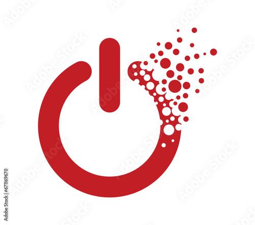 Dispersing start icon. Vector Illustrator.