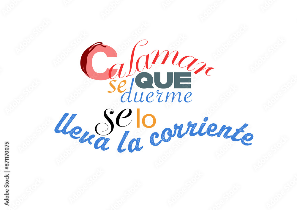 Fototapeta premium Letterin, Refranes populares en español.