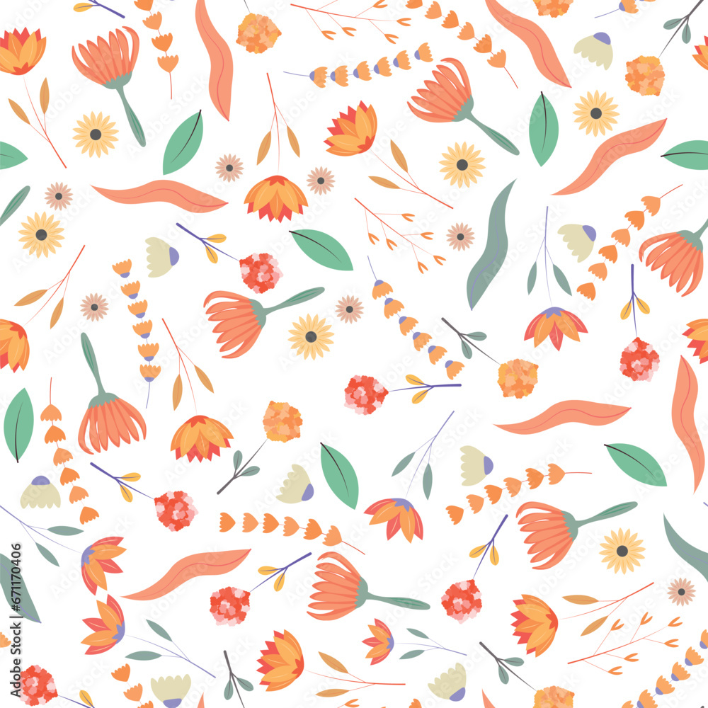Naklejka premium Abstract flower pattern background. Vector illustration.