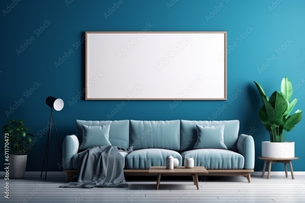 mock up poster frame in modern interior background, frame gallery wall over a boho cream couch with white and blue pillows on a jute natural rug over mock up poster frame in modern interior background, frame gallery wall over a boho cream couch with white and blue pillows on a jute natural rug over