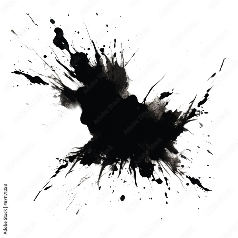 Splash Grunge isolated on transparent, AI Generated