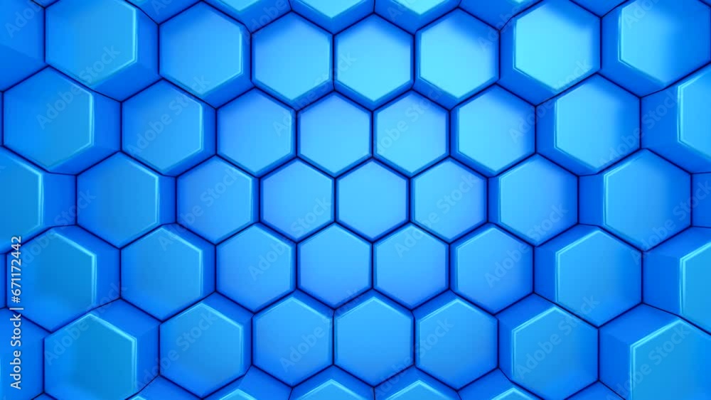 Background of Hexagons. Abstract motion, loop, two color, 3d rendering, 4k resolution
Background of Hexagons. Abstract motion, loop, two color, 3d rendering, 4k resolution