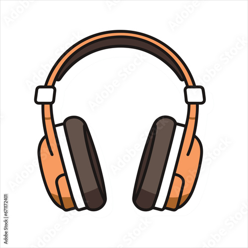 Illustration of headphones music technology icon