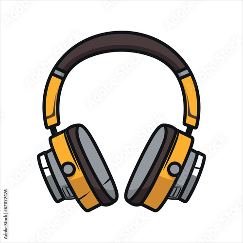 Illustration of headphones music technology icon