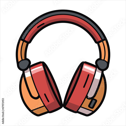 Illustration of headphones music technology icon