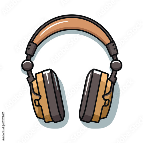 Illustration of headphones music technology icon