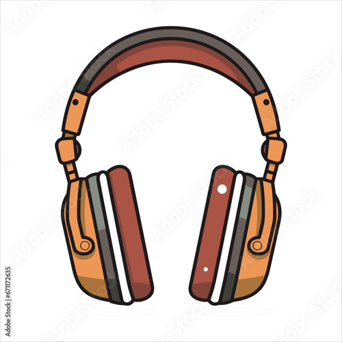 Illustration of headphones music technology icon