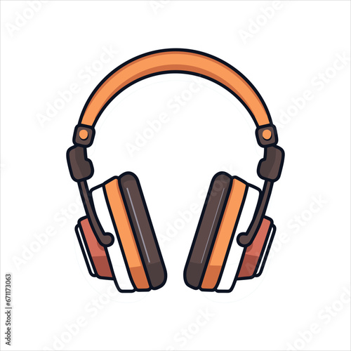 Illustration of headphones music technology icon