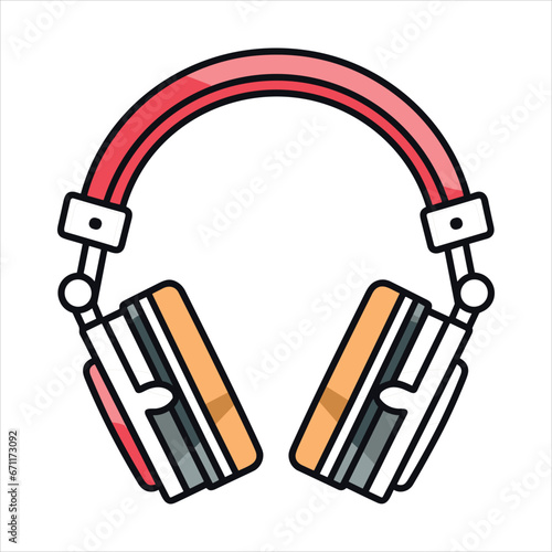 Illustration of headphones music technology icon