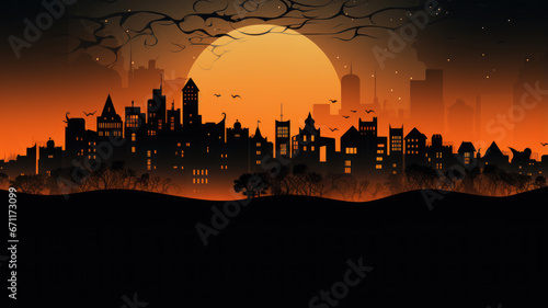 Colorful Cartoon Style: Halloween Small Town