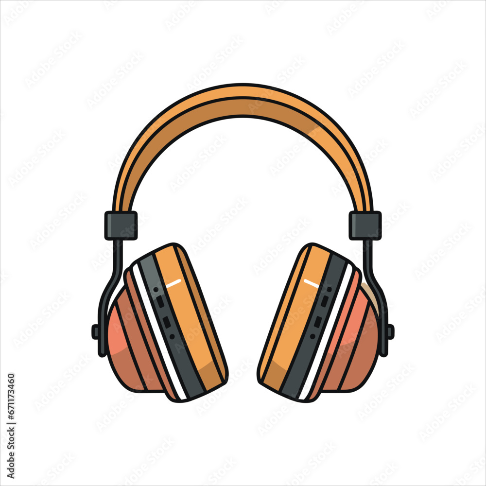 Illustration of headphones music technology icon Illustration of headphones music technology icon