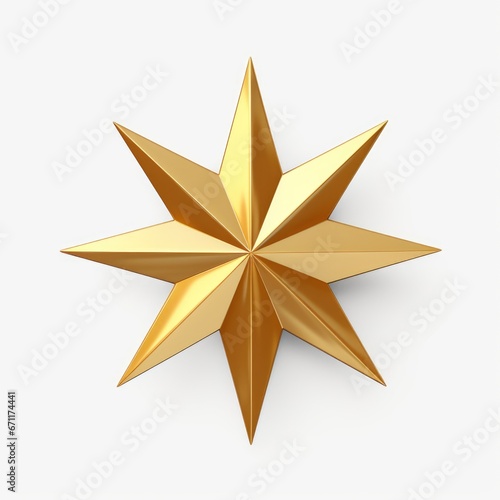 A gold star on a white background
