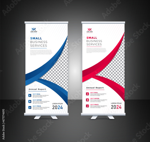 Set of banner template design for promotion of data science managed service company vertical layout
