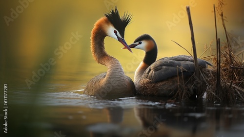 Podiceps cristatus (great crested grebe). photo