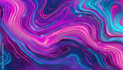 Abstract blue and purple liquid wavy shapes futuristic banner. Glowing retro waves background