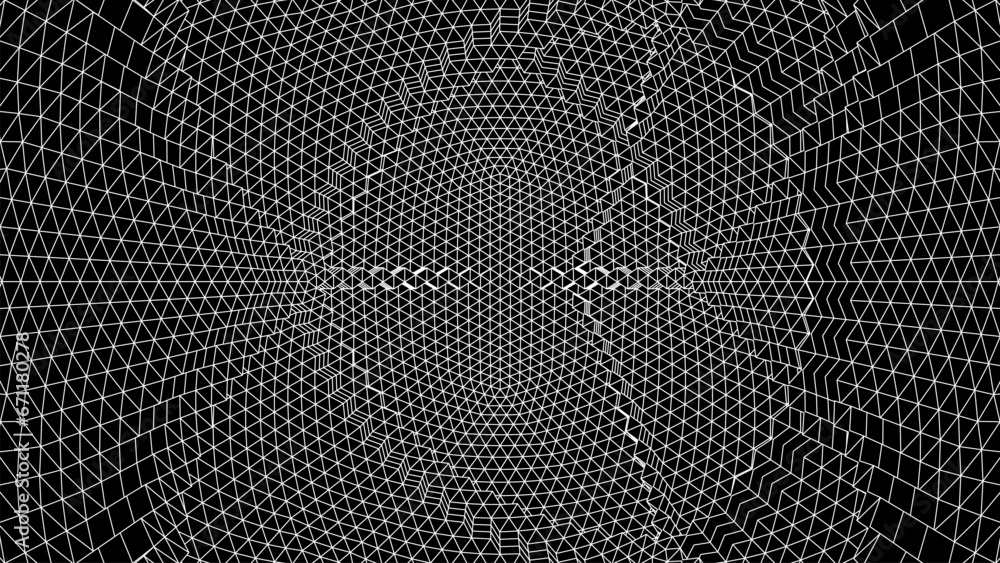 Geometric grid background with 80s styled mesh. Cyberpunk abstract ...