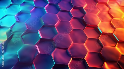 Background with hexagonal abstract texture. Background with hexagonal refraction effect.