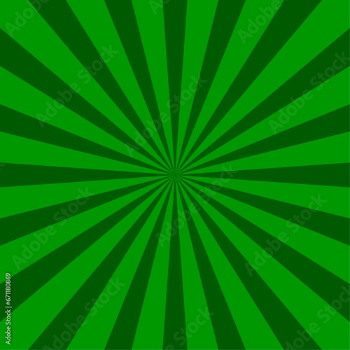 Sun burst green background Geometric abstract design. Risograph effect. Simply ray decoration Vector illustration