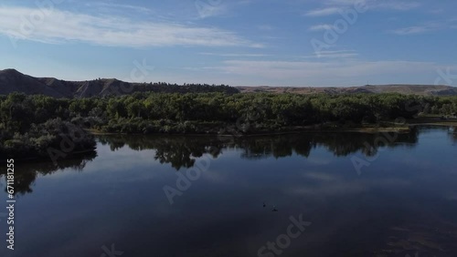 Aerial Footage of Pond in Montana, Summertime