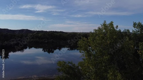 Aerial Footage of Pond in Montana, Summertime