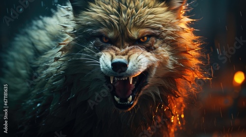 Enraged Fox. A Wild and Agitated Canine in Its Natural Habitat 