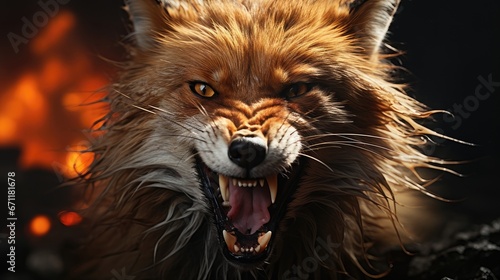 Enraged Fox. A Wild and Agitated Canine in Its Natural Habitat 