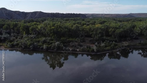 Aerial Footage of Pond in Montana, Summertime
