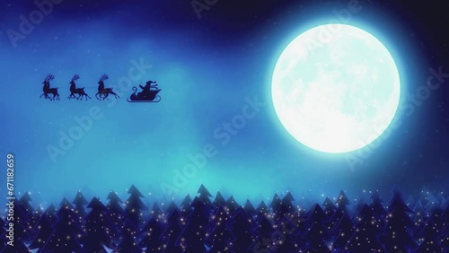 Santa's Midnight Sleigh Ride Under the Moonlight photo