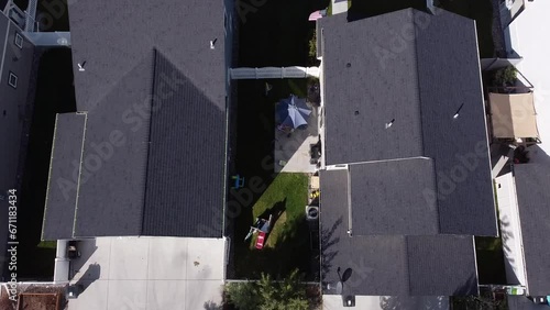 Aerial footage of suburb in Montana, summertime